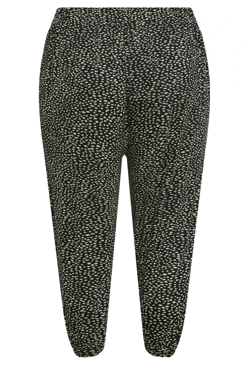 Büyük Beden Dar Paça Bilek Üstü Kısa Kesim Desenli Cepli Pantolon 302447