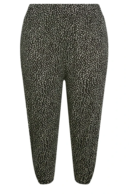 Büyük Beden Dar Paça Bilek Üstü Kısa Kesim Desenli Cepli Pantolon 302447