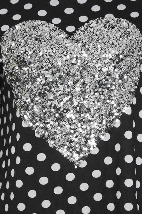 Büyük Beden Yırtmaç Detaylı Puantiyeli Payetli Uzun Kollu Bisiklet Yaka Bluz 302496