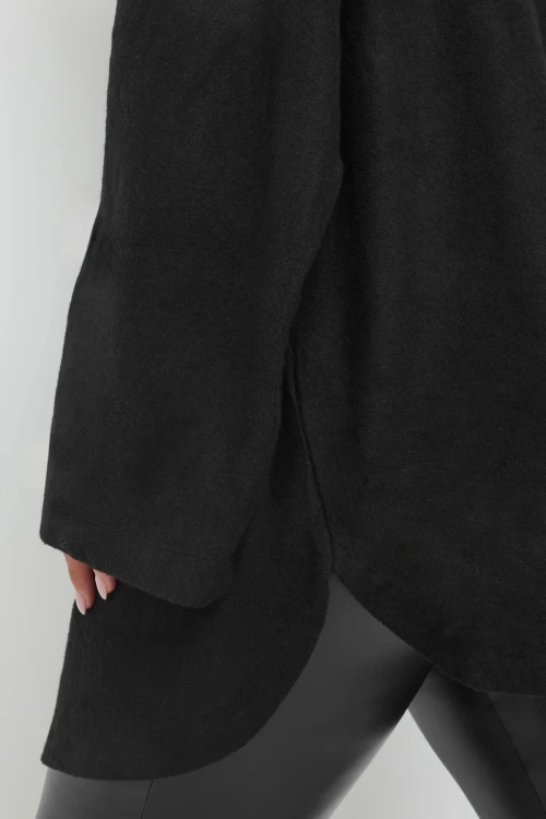 Büyük Beden Bisiklet Yaka Yarasa Kol Yumuşak Dokulu Kazak 303389