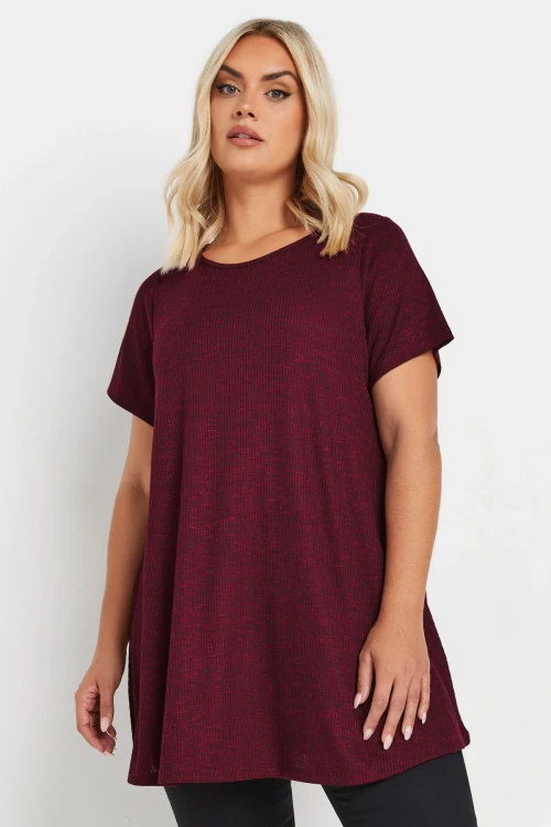 Büyük Beden Bisiklet Yaka Yarım Kollu Fitilli İnce Bluz 303619