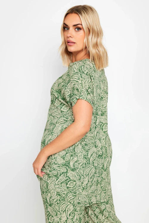 Büyük Beden V Yaka Kısa Kollu Çiçek Desenli Bluz 321940