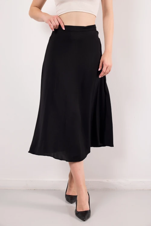 Fermuar Kapamalı Normal Bel Midi Boy Çan Etek