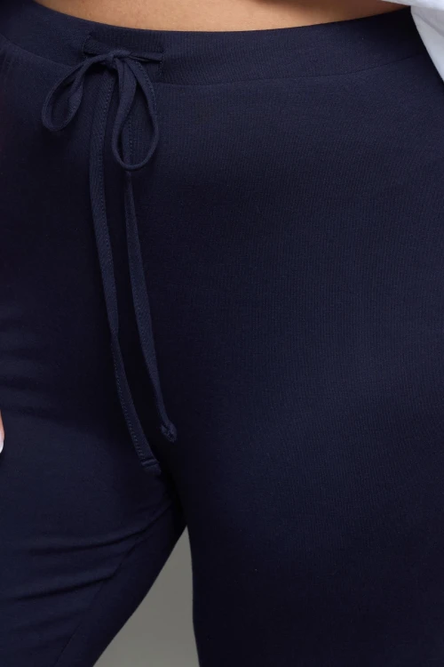 Büyük Beden Beli Lastikli Bol Paça Rahat Kalıp Pantolon 142022