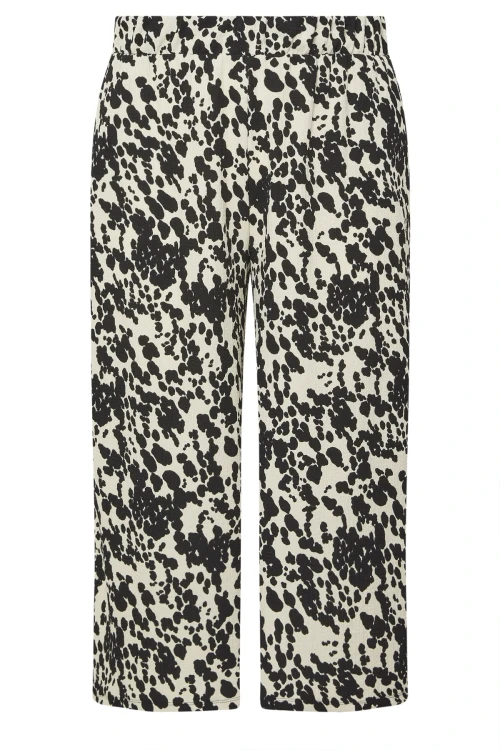 Büyük Beden Beli Lastikli Cepli Desenli Kapri Pantolon 145278