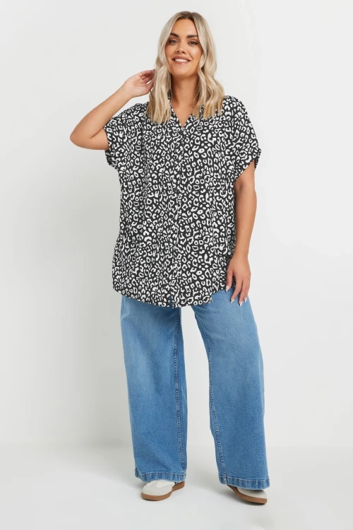 Büyük Beden Bol Kalıp Desenli Gömlek 303963