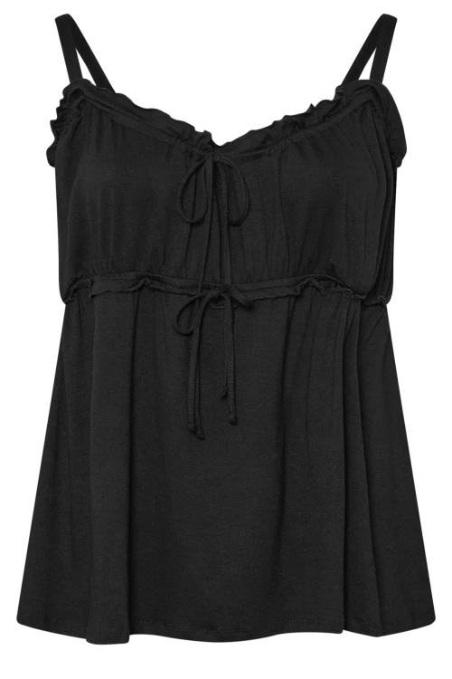 Büyük Beden İnce Askılı Geniş Yakalı Önü Büzgülü Bluz 322693