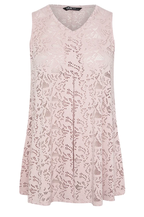 Büyük Beden V Yaka Sıfır Kol Astarsız Dantel Bluz 304103