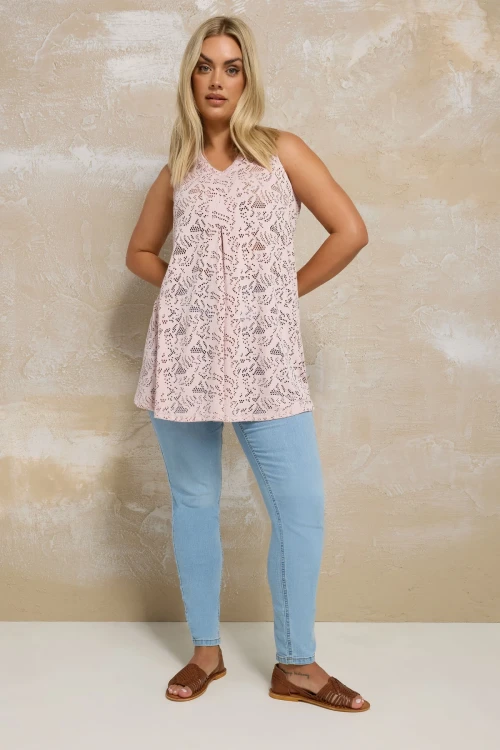 Büyük Beden V Yaka Sıfır Kol Astarsız Dantel Bluz 304103