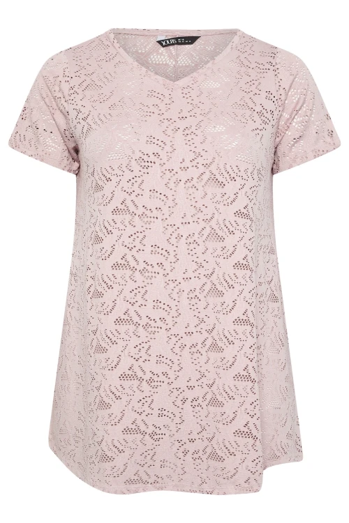 Büyük Beden V Yaka Kolsuz Astarsız Dantel T-shirt 304090