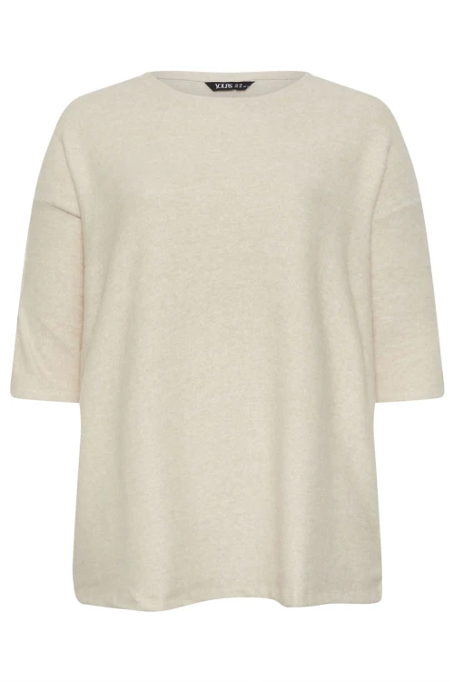 Büyük Beden Yarım Kollu Düğme Detaylı Yumuşak Dokulu Kazak 303413