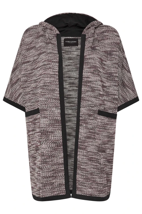 Büyük Beden Yumuşak Dokulu Yarım Kollu Cepli Kapüşonlu Hırka 301796