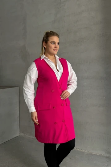 Büyük Beden Sıfır Kol Önü Düğmeli Cep Görünümlü Hırka 300861