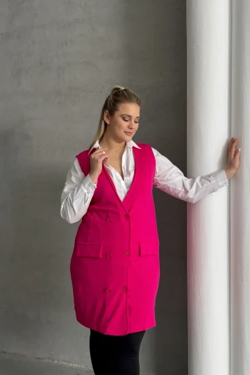 Büyük Beden Sıfır Kol Önü Düğmeli Cep Görünümlü Hırka 300861