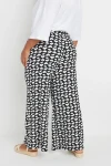 Büyük Beden Beli Lastikli Bol Paça Kalp Desenli Cepli Pantolon 303492