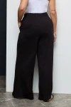 Büyük Beden Beli Lastikli Cepli Geniş Paça Pantolon 143418