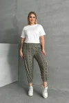 Büyük Beden Beli ve Paçası Lastikli Desenli Cepli Pantolon 303301